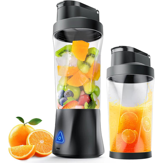 Portable self-cleaning cordless Blender with multiple stainless steel blades, Mini Blender with Lid Silencer and stainless steel blades